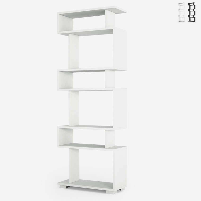 Modern style wall bookshelf with 6 open shelves 60x19.5x162.9cm Blok On Sale