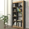 Modern Bookcase with 10 Shelves in Anthracite Black Wood, 75x25x150cm Kevork Promotion