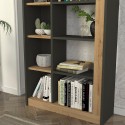 Modern Bookstore: 10 black anthracite wooden shelves 75x25x150cm Kevork Catalog