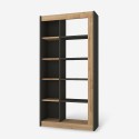Modern Bookstore: 10 black anthracite wooden shelves 75x25x150cm Kevork On Sale