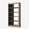 Modern Bookcase with 10 Shelves in Anthracite Black Wood, 75x25x150cm Kevork On Sale