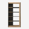 Modern Bookstore: 10 black anthracite wooden shelves 75x25x150cm Kevork Offers