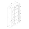 Modern Bookcase with 10 Shelves in Anthracite Black Wood, 75x25x150cm Kevork Bulk Discounts