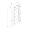 Modern Bookstore: 10 black anthracite wooden shelves 75x25x150cm Kevork Bulk Discounts