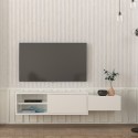 White 2-door 160x30x33cm Dione suspended TV cabinet for living room Offers