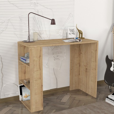 Desk office study 3 shelves 90x40x74cm modern wooden Netenya Promotion