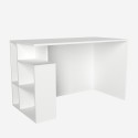 Modern white office study desk with shelves 120x60x74cm Labran On Sale