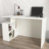 Modern white office study desk with shelves 120x60x74cm Labran Discounts