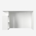 Modern white office study desk with shelves 120x60x74cm Labran Offers