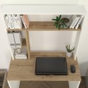 Office Desk 90x45x148cm White Wood with Bookcase Shelves Ester Bulk Discounts