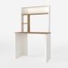 Office Desk 90x45x148cm White Wood with Bookcase Shelves Ester Sale