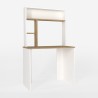 Office Desk 90x45x148cm White Wood with Bookcase Shelves Ester On Sale