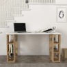 White wooden office study desk 6 shelves 140x60x75cm Leonardo Discounts