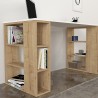 White wooden office study desk 6 shelves 140x60x75cm Leonardo Catalog