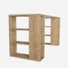White wooden office study desk 6 shelves 140x60x75cm Leonardo Sale
