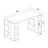 White wooden office study desk 6 shelves 140x60x75cm Leonardo Bulk Discounts