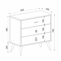 Living room bedroom shabby chic 3 drawers chest of drawers Triwave Choice Of