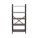 Library 5 industrial style wooden metal shelves 62x30x131cm Decker Offers