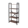 Library 5 industrial style wooden metal shelves 62x30x131cm Decker On Sale