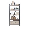 Library 5 industrial style wooden metal shelves 62x30x131cm Decker Discounts