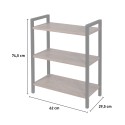Low industrial bookcase 3 shelves 62x30x75cm wood metal Edye Sale
