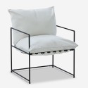 Modern design armchair in black Alaska fabric with minimal style and metal. Bulk Discounts