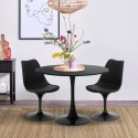 Set 2 transparent chairs Tulipan round black kitchen table 80cm Almat. Offers