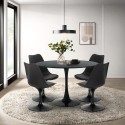 Round Table Set 120cm Black 4 Tulip Style Clear Almat+ Chairs Sale
