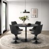 Set of 4 black polycarbonate chairs + round Tulipan 120cm kitchen table Haki+ Sale
