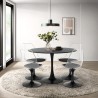 Set of 4 Tulip chairs, round table 120cm, white black marble effect, Liwat+. Offers