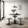 Round Tulipan 90cm table set white black 3 transparent chairs Wasen Discounts