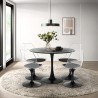 Set of 4 chairs white black transparent Tulipan round table 100cm Yallam. Choice Of