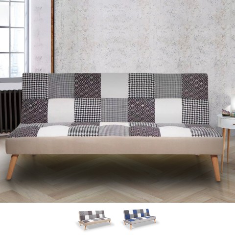 Sofa bed 2-3 seats in modern patchwork style fabric Kolorama+ Promotion