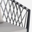 Verve padded chair with armrests for outdoor use in rope with cushions. 