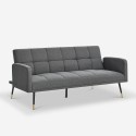 Mulier fabric sofa bed 2-3 seater with armrests and black-gold feet. Offers