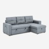 Gray 3-seater sofa with storage peninsula and USB-C, Civis library. On Sale