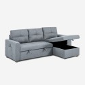 Gray 3-seater sofa with storage peninsula and USB-C, Civis library. Sale