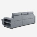 Gray 3-seater sofa with storage peninsula and USB-C, Civis library. Bulk Discounts