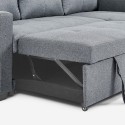 Gray 3-seater sofa with storage peninsula and USB-C, Civis library. Choice Of