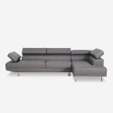 Corner sofa peninsula faux leather reclining headrests gray Legatus Sale