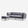 Sofa 3 seater corner modular gray velvet black feet Sortes Choice Of