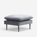 Sofa 3 seater corner modular gray velvet black feet Sortes Model