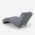 Modern design chaise longue, grey faux leather living room armchair Lyon Offers