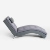 Modern design chaise longue, grey faux leather living room armchair Lyon Sale