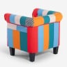 Modern design multicolored fabric pozzetto patchwork armchair Caen. Offers