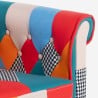 Modern design multicolored fabric pozzetto patchwork armchair Caen. Sale