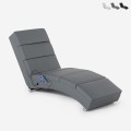 Massaging heated lounging chair in faux leather Rennes Promotion
