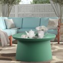 Low outdoor garden table in round polypropylene 70x35cm Graz. Price