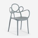 Modern elegant design chair in polypropylene with armrests Derby Measures