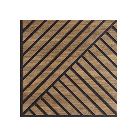 10 decorative sound-absorbing panels 58x58cm walnut wood Deco DN Promotion